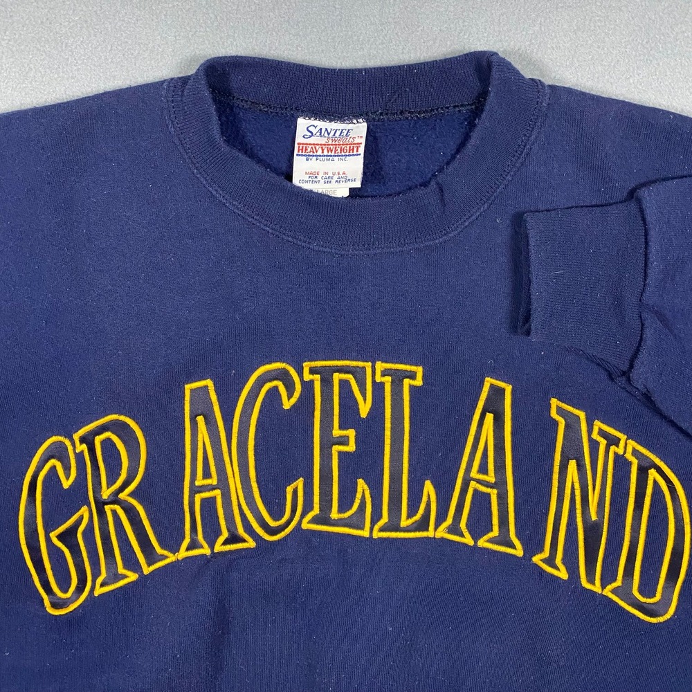Santee Sweats Graceland Heavyweight Crewneck Sweatshirt Navy Blue XL Made in USA